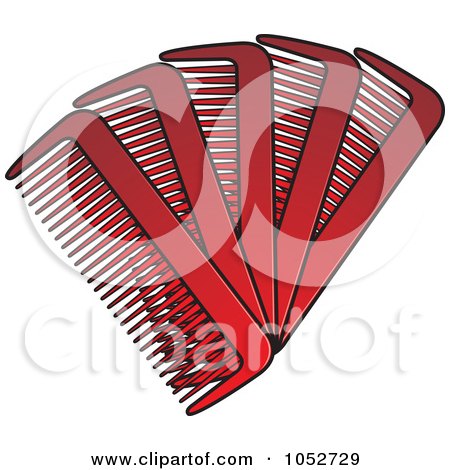 Royalty-Free Vector Clip Art Illustration of Fanned Red Combs by Lal Perera