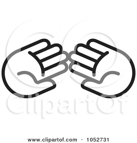 Royalty-Free Vector Clip Art Illustration of Two Outlined Hands by Lal Perera