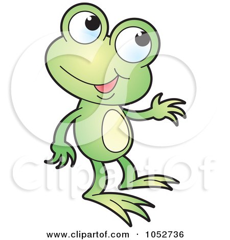 Royalty-Free Vector Clip Art Illustration of a Happy Green Frog by Lal Perera