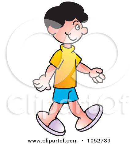 Royalty-Free Vector Clip Art Illustration of a Boy Walking by Lal Perera