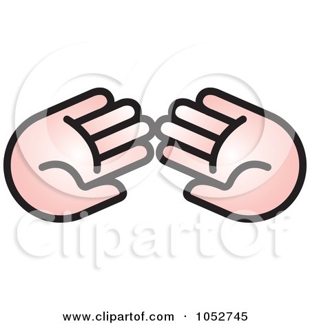 Royalty-Free Vector Clip Art Illustration of Two Pink Hands by Lal Perera