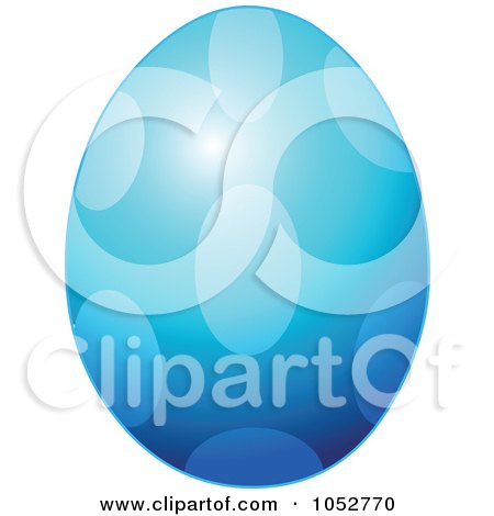 Royalty-Free Vector Clip Art Illustration of a Blue Polka Dot Easter Egg by Pushkin