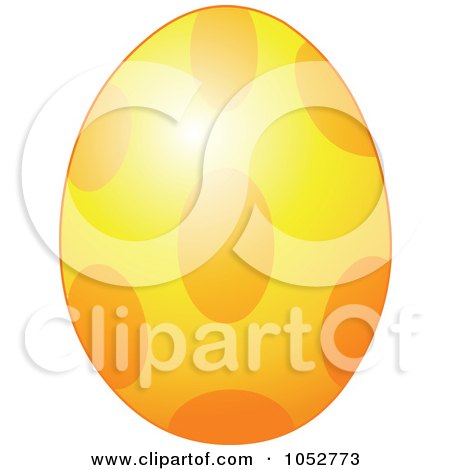 Royalty-Free Vector Clip Art Illustration of an Orange And Yellow Polka Dot Easter Egg by Pushkin