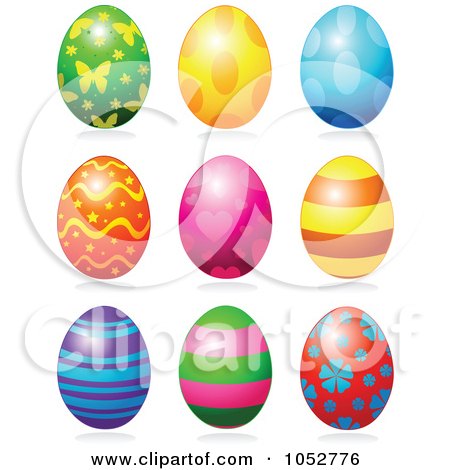 Royalty-Free Vector Clip Art Illustration of a Digital Collage Of Colorful Patterned Easter Eggs by Pushkin