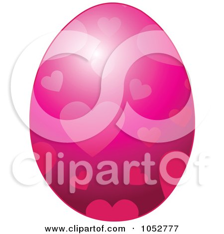 Royalty-Free Vector Clip Art Illustration of a Pink Heart Easter Egg by Pushkin