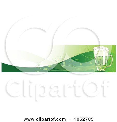 Royalty-Free Vector Clip Art Illustration of a Green Beer St Patricks Day Banner by Pushkin