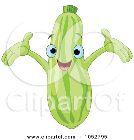 Royalty-Free Vector Clip Art Illustration of a Happy Zucchini Character by Pushkin