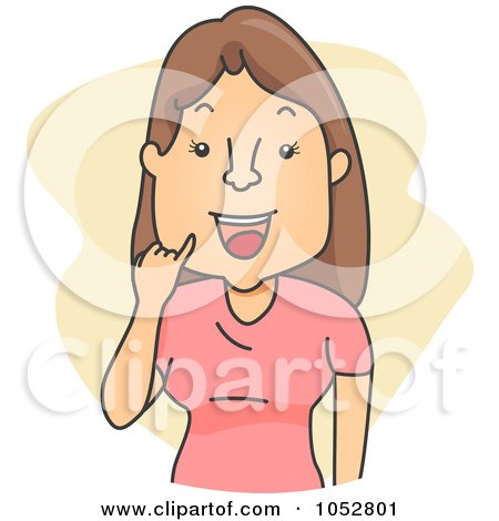 Royalty-Free Vector Clip Art Illustration of a Woman Pinky Swearing by BNP Design Studio