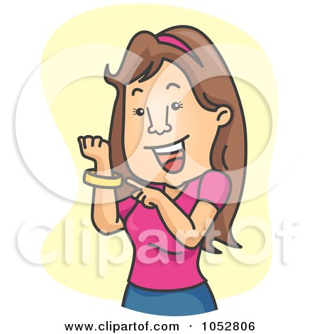 Royalty-Free Vector Clip Art Illustration of a Woman Wearing An Awareness Bracelet by BNP Design Studio