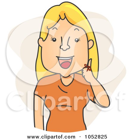 Royalty-Free Vector Clip Art Illustration of a Woman With A Reminder Ribbon by BNP Design Studio