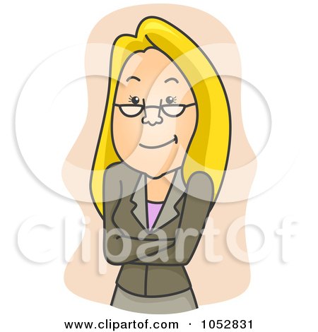 Royalty-Free Vector Clip Art Illustration of a Business Woman With Folded Arms by BNP Design Studio