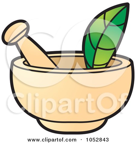 Royalty-Free Vector Clip Art Illustration of a Mortar And Pestle - 2 by Lal Perera