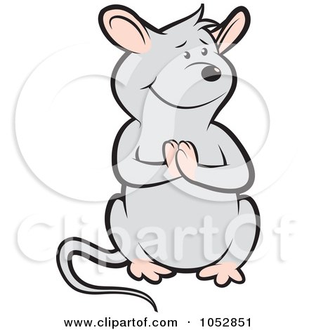 Royalty-Free Vector Clip Art Illustration of a Begging Mouse - 2 by Lal Perera