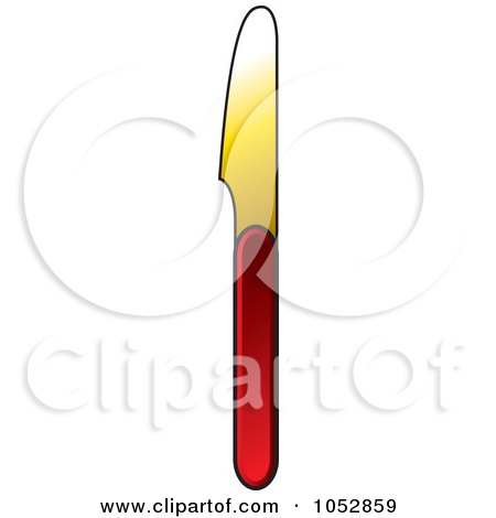 Royalty-Free Vector Clip Art Illustration of a Red And Gold Knife by Lal Perera