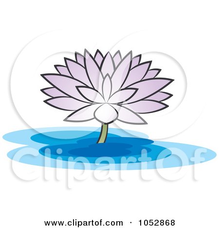 Royalty-Free Vector Clip Art Illustration of a Purple Water Lily by Lal Perera