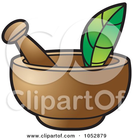 Royalty-Free Vector Clip Art Illustration of a Mortar And Pestle - 1 by Lal Perera