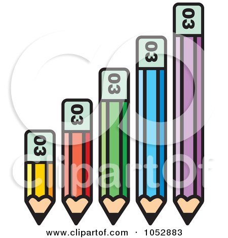 Royalty-Free Vector Clip Art Illustration of a Digital Collage Of Colorful Pencils by Lal Perera