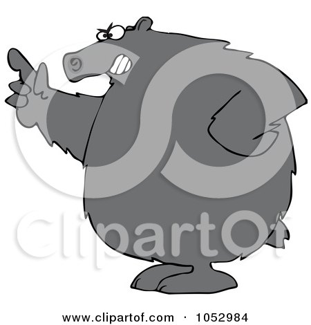 Royalty-Free Vector Clip Art Illustration of a Mad Bear Pointing by djart