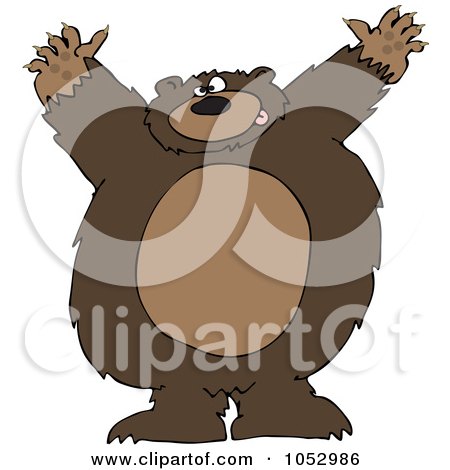 Royalty-Free Vector Clip Art Illustration of a Big Brown Bear Attacking by djart