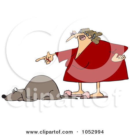 Royalty-Free Vector Clip Art Illustration of an Angry Woman Yelling At A Scared Dog by djart