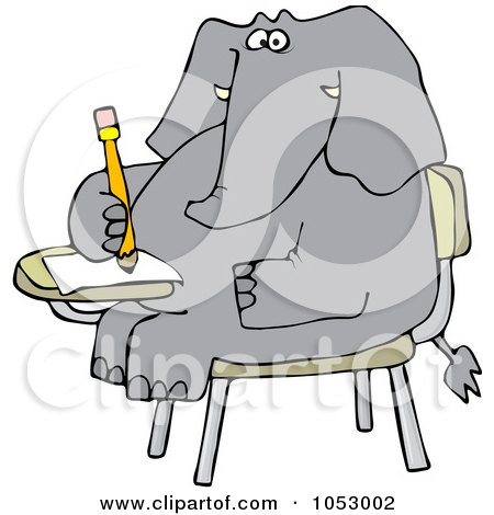 Royalty-Free Vector Clip Art Illustration of an Elephant Student by djart