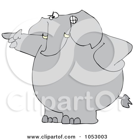 Royalty-Free Vector Clip Art Illustration of an Angry Elephant Pointing by djart