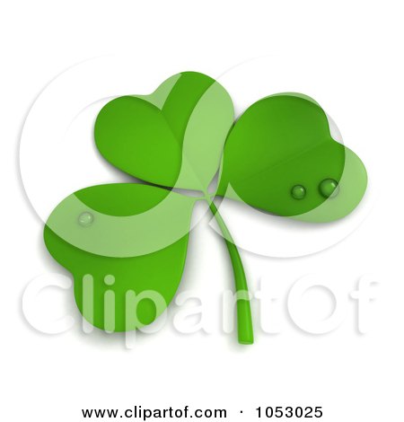Royalty-Free 3d Clip Art Illustration of a 3d Clover With Dew Drops by BNP Design Studio