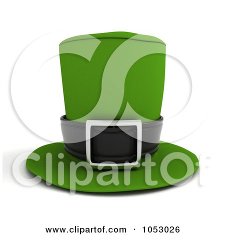 Royalty-Free 3d Clip Art Illustration of a 3d Green Leprechaun Hat With A Buckle by BNP Design Studio