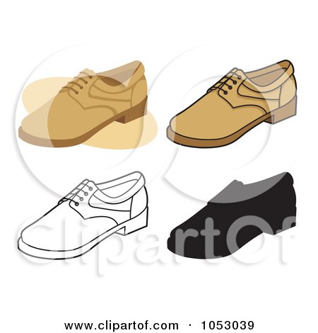 Royalty-Free Vector Clip Art Illustration of a Digital Collage Of Four Pairs Of Shoes - 4 by Any Vector