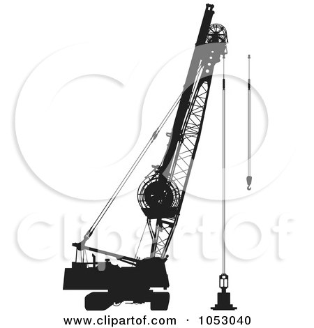 Royalty-Free Vector Clip Art Illustration of a Silhouetted Construction Crane - 2 by Any Vector