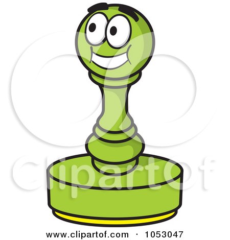 Royalty-Free Vector Clip Art Illustration of a Green Rubber Stamp Character by Any Vector