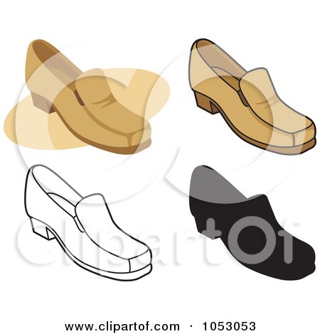 Royalty-Free Vector Clip Art Illustration of a Digital Collage Of Four Pairs Of Shoes - 2 by Any Vector