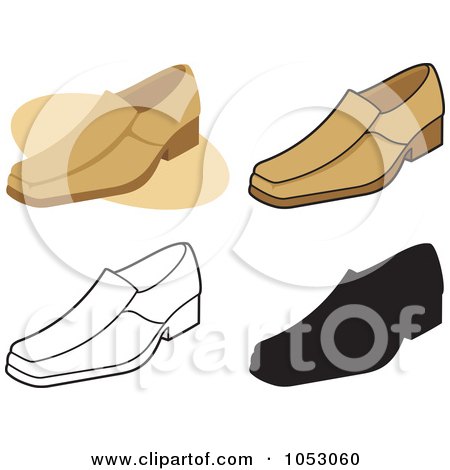 Royalty-Free Vector Clip Art Illustration of a Digital Collage Of Four Pairs Of Shoes - 3 by Any Vector