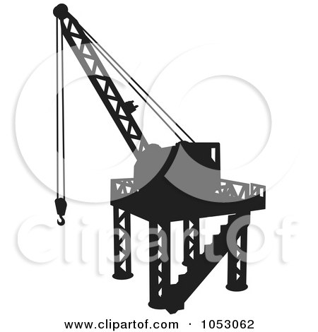 Royalty-Free Vector Clip Art Illustration of a Silhouetted Construction Crane - 3 by Any Vector