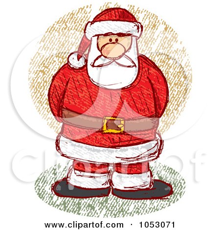 Royalty-Free Vector Clip Art Illustration of a Sketched Santa by Any Vector