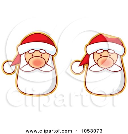 Royalty-Free Vector Clip Art Illustration of a Digital Collage Of Santa Stickers by Any Vector