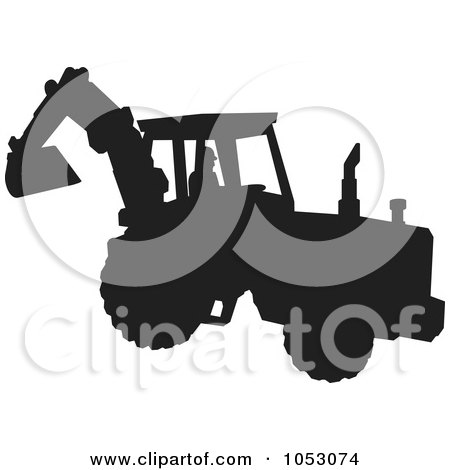 Royalty-Free Vector Clip Art Illustration of a Silhouetted Bulldozer by Any Vector