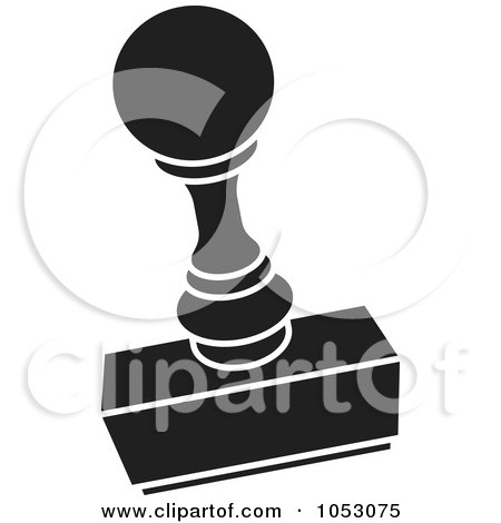 Royalty-Free Vector Clip Art Illustration of a Rectangular Black And White Stamp by Any Vector