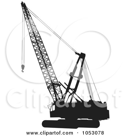 Royalty-Free Vector Clip Art Illustration of a Silhouetted Construction Crane - 1 by Any Vector