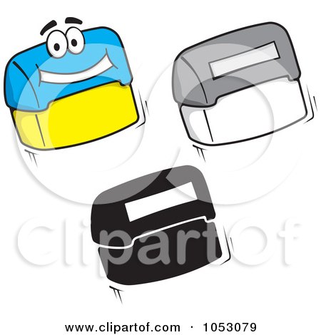 Royalty-Free Vector Clip Art Illustration of a Digital Collage Of Flip Rubber Stamp Characters by Any Vector