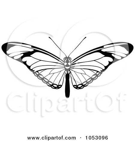Royalty-Free Vector Clip Art Illustration of a Black And White Butterfly - 3 by AtStockIllustration