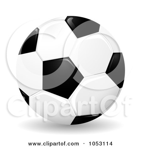 Royalty-Free 3d Vector Clip Art Illustration of a 3d Glossy Soccer Ball by MilsiArt