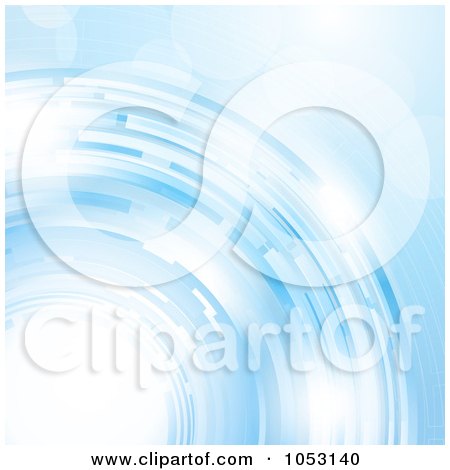 Royalty-Free Vector Clip Art Illustration of a Circular Blue Background With Light Flares by KJ Pargeter