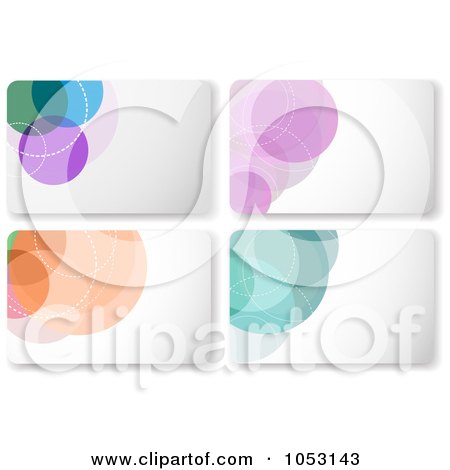 Royalty-Free Vector Clip Art Illustration of a Digital Collage Of Colorful Circle Gift Cards Or Background Designs by KJ Pargeter