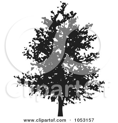 Royalty-Free Vector Clip Art Illustration of a Black Tree Silhouette - 3 by KJ Pargeter