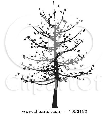 Royalty-Free Vector Clip Art Illustration of a Black Tree Silhouette - 5 by KJ Pargeter