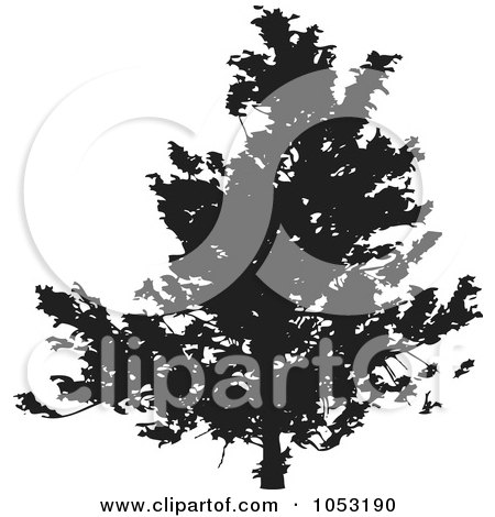 Royalty-Free Vector Clip Art Illustration of a Black Tree Silhouette - 6 by KJ Pargeter