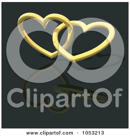 Royalty-Free 3d Vector Clip Art Illustration of 3d Gold Hearts by dero