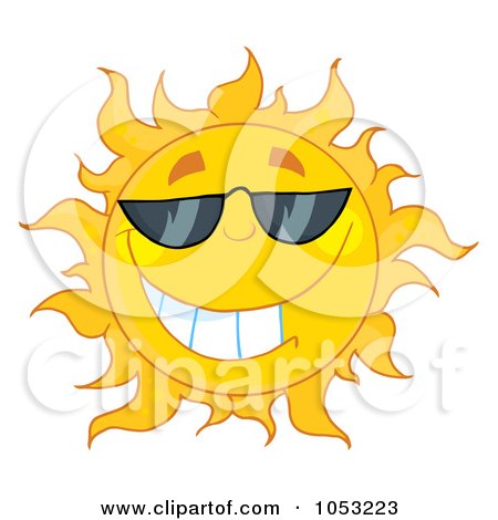 Royalty-Free Vector Clip Art Illustration of a Cool Sun Wearing Shades by Hit Toon