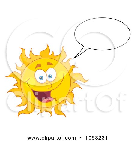 Royalty-Free Vector Clip Art Illustration of a Happy Sun Talking by Hit Toon